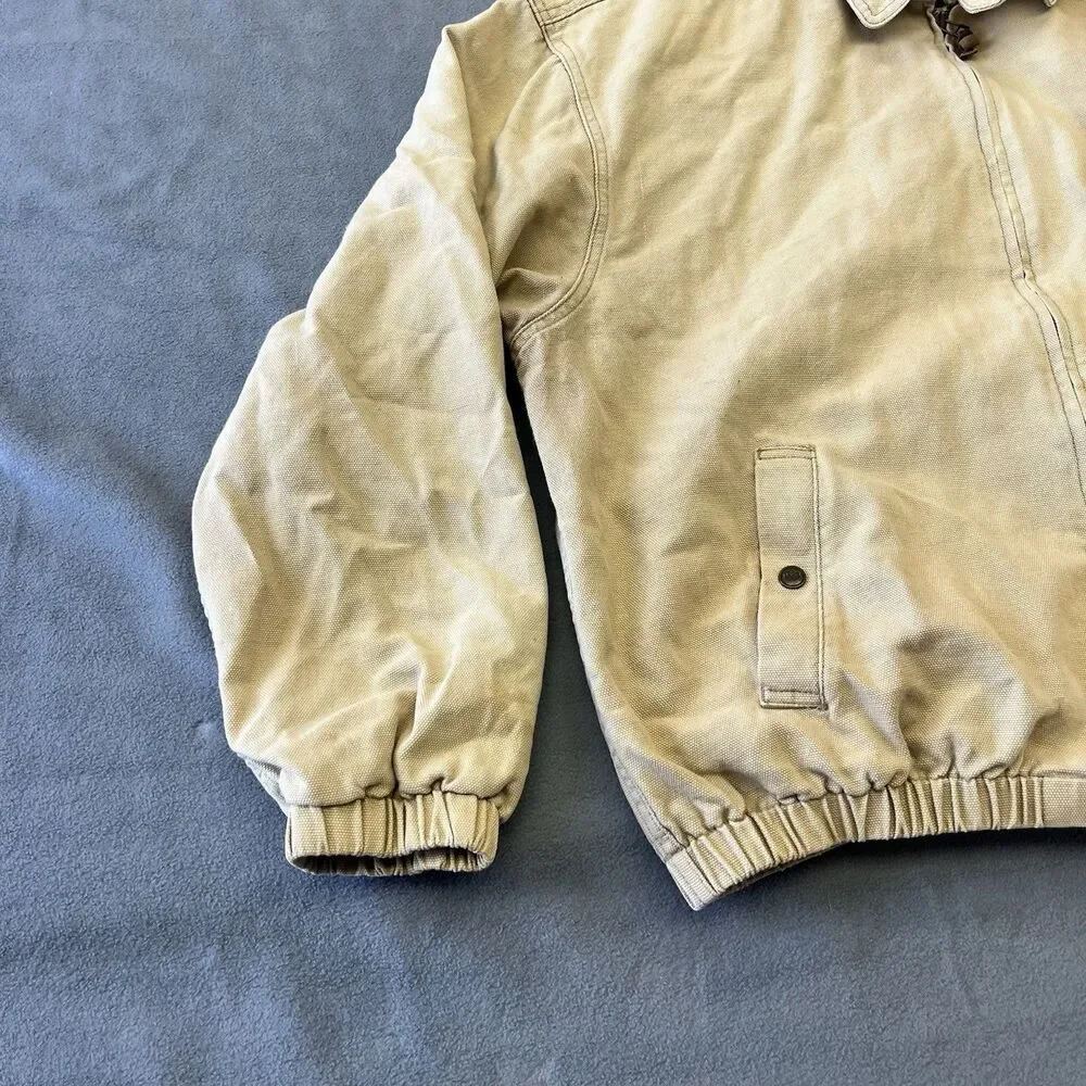 Vtg Lucchese Jacket Mens XL 1883 Original Canvas Bomber Tan Western Cowboy